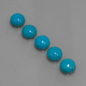 Pedras preciosas de turquesa azul natural de  ct, corte redondo, opaco