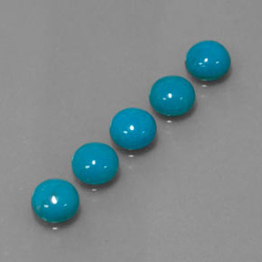 Pedras preciosas de turquesa azul natural de  ct, corte redondo, opaco
