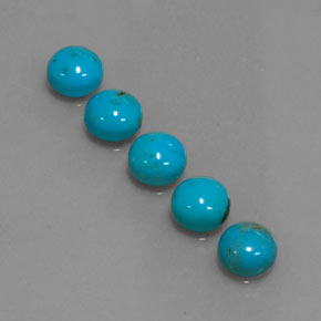 Pedras preciosas de turquesa azul natural de  ct, corte redondo, opaco
