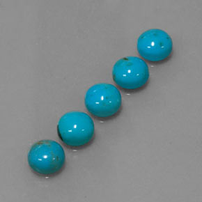 Pedras preciosas de turquesa azul natural de  ct, corte redondo, opaco