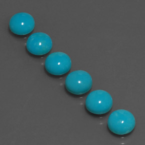 Pedras preciosas de turquesa azul natural de  ct, corte redondo, opaco