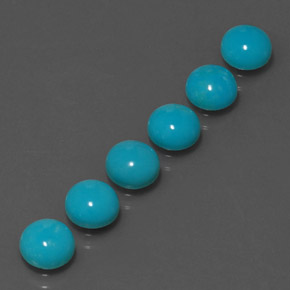 Pedras preciosas de turquesa azul natural de  ct, corte redondo, opaco