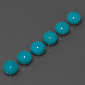 Pedras preciosas de turquesa azul natural de  ct, corte redondo, opaco