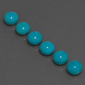 Pedras preciosas de turquesa azul natural de  ct, corte redondo, opaco