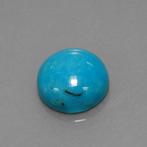Turquesa azul natural 3,33ct, corte redondo, opaco