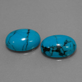 Pedras preciosas de turquesa azul natural de  ct, corte oval, opaco