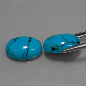 Pedras preciosas de turquesa azul natural de  ct, corte oval, opaco