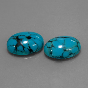 Pedras preciosas de turquesa azul natural de  ct, corte oval, opaco