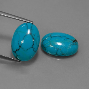 Pedras preciosas de turquesa azul natural de  ct, corte oval, opaco