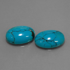 Pedras preciosas de turquesa azul natural de  ct, corte oval, opaco