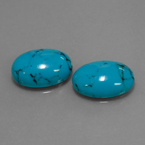 Pedras preciosas de turquesa azul natural de  ct, corte oval, opaco