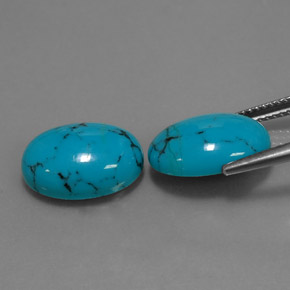 Pedras preciosas de turquesa azul natural de  ct, corte oval, opaco