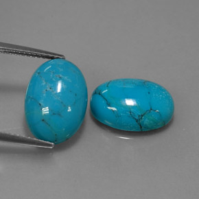 Pedras preciosas de turquesa azul natural de  ct, corte oval, opaco