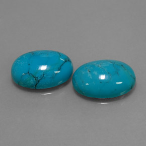 Pedras preciosas de turquesa azul natural de  ct, corte oval, opaco