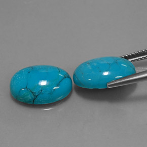 Pedras preciosas de turquesa azul natural de  ct, corte oval, opaco