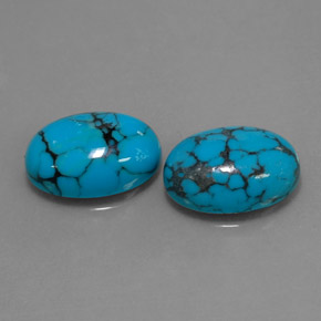 Pedras preciosas de turquesa azul natural de  ct, corte oval, opaco