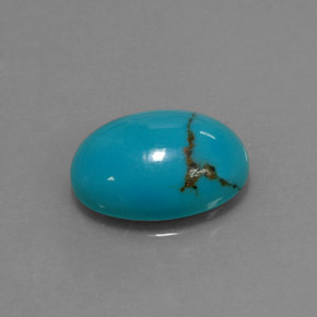Turquesa azul natural 3,62ct, corte oval, opaco