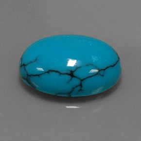 Turquesa azul natural 4,06ct, corte oval, opaco