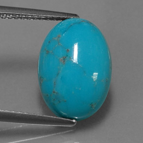 Turquesa azul natural 4,28ct, corte oval, opaco