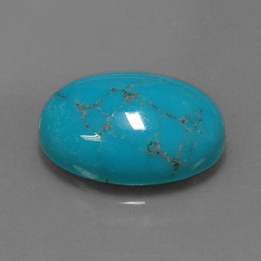 Turquesa azul natural 4,28ct, corte oval, opaco
