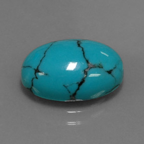 Turquesa azul natural 4,19ct, corte oval, opaco