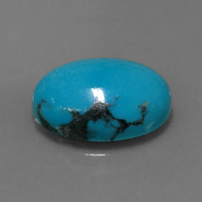 Turquesa azul natural 3,78ct, corte oval, opaco