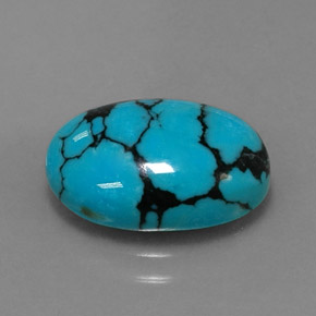 Turquesa Azul Natural 3.72ct, Corte Oval, Opaco