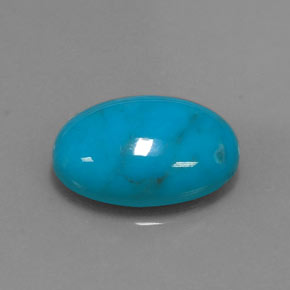 Turquesa azul natural 4,53ct, corte oval, opaco