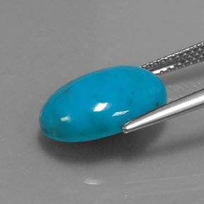 Turquesa azul natural 4,53ct, corte oval, opaco