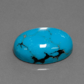 Turquesa azul natural 4,33ct, corte oval, opaco