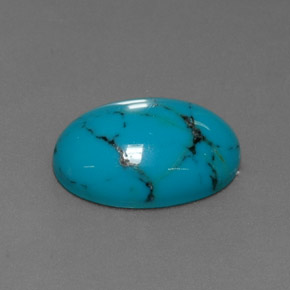 Turquesa Azul Natural 3.48ct, Corte Oval, Opaco