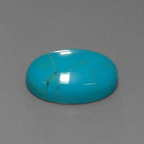 Turquesa azul natural 3,79ct, corte oval, opaco