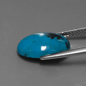 Turquesa azul natural 4,48ct, corte oval, opaco