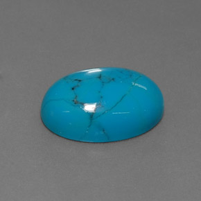 Turquesa azul natural 4,01ct, corte oval, opaco