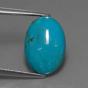 Turquesa azul natural 4,25ct, corte oval, opaco