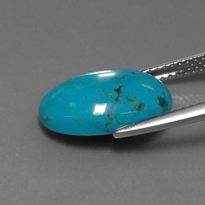 Turquesa azul natural 4,25ct, corte oval, opaco