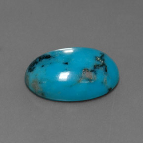 Turquesa azul natural 4,33ct, corte oval, opaco