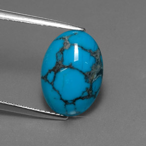 Turquesa azul natural 3,74ct, corte oval, opaco