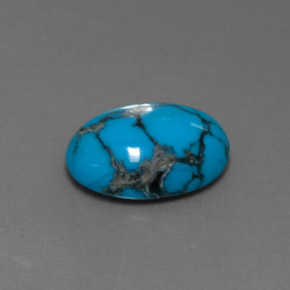 Turquesa azul natural 3,74ct, corte oval, opaco