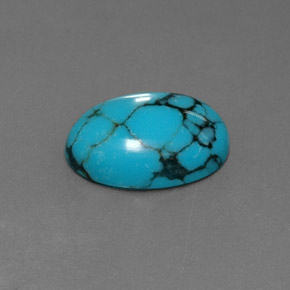 Turquesa Azul Natural 3.37ct, Corte Oval, Opaco