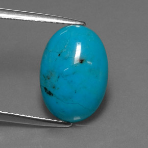 Turquesa azul natural 3,93ct, corte oval, opaco