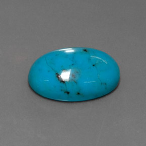 Turquesa azul natural 3,93ct, corte oval, opaco