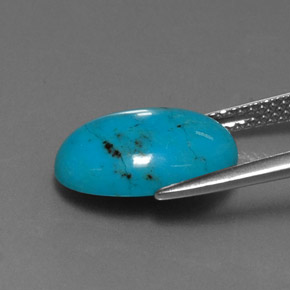 Turquesa azul natural 3,93ct, corte oval, opaco