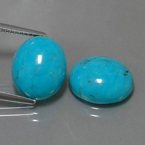 Pedras preciosas de turquesa azul natural de  ct, corte oval, opaco