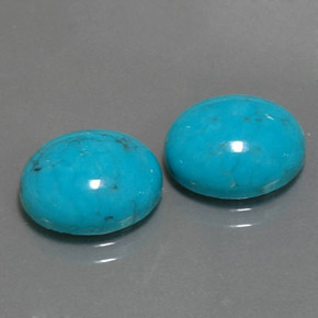 Pedras preciosas de turquesa azul natural de  ct, corte oval, opaco
