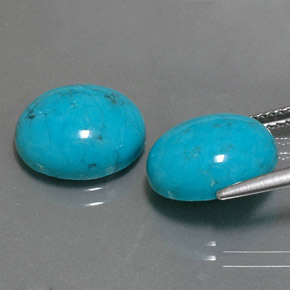 Pedras preciosas de turquesa azul natural de  ct, corte oval, opaco