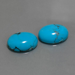 Pedras preciosas de turquesa azul natural de  ct, corte oval, opaco