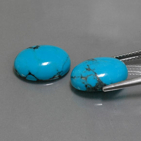 Pedras preciosas de turquesa azul natural de  ct, corte oval, opaco