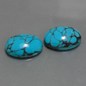 Pedras preciosas de turquesa azul natural de  ct, corte oval, opaco