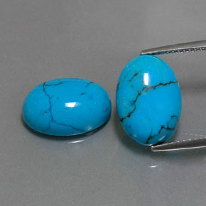 Pedras preciosas de turquesa azul natural de  ct, corte oval, opaco